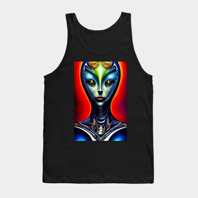 Space Alien Art 98 Tank Top by Pieterhb